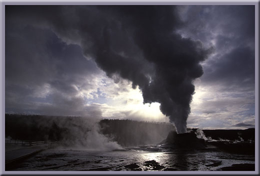 Castle Geyser in Upper Geyser Basin, Yellowstone, WY